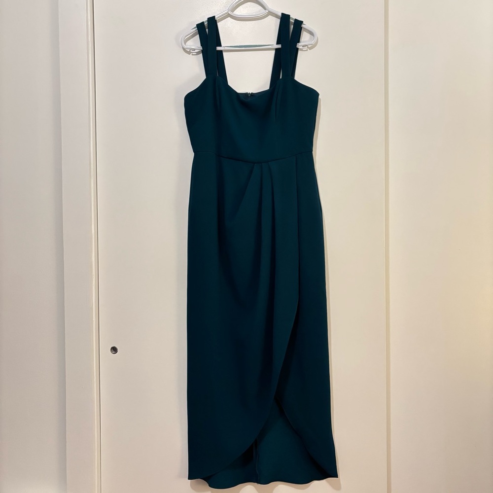 XSCAPE Double Strap Dark Green Dress Size 14